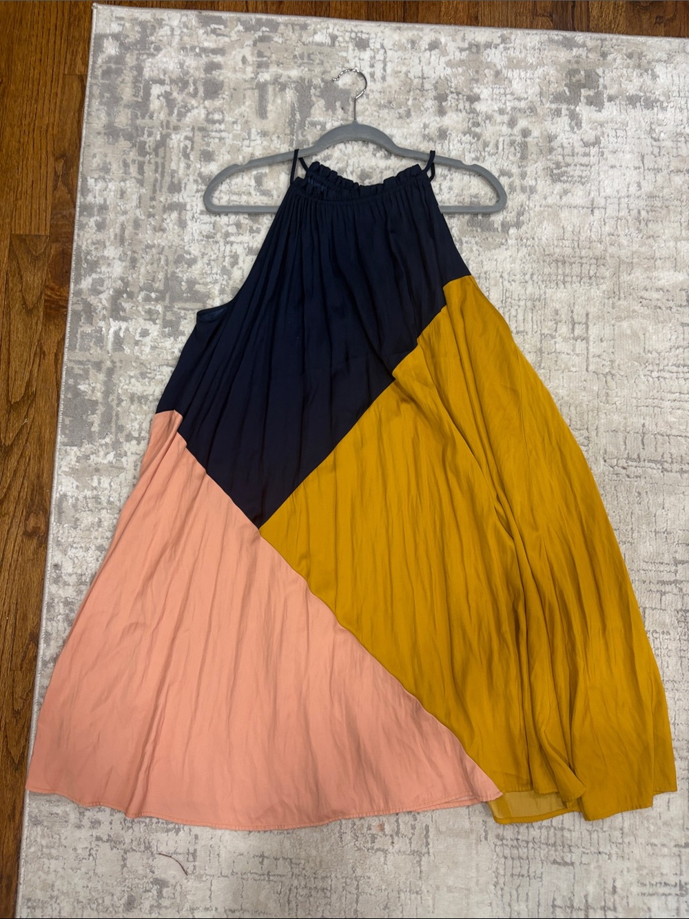 LOFT Plus Navy Satin Halter Dress